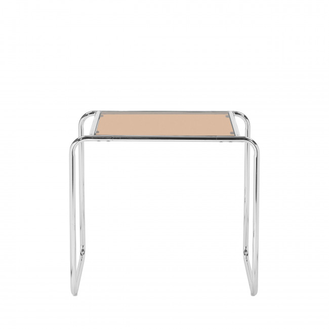 Rika - Table d'appoint en verre pieds chrome