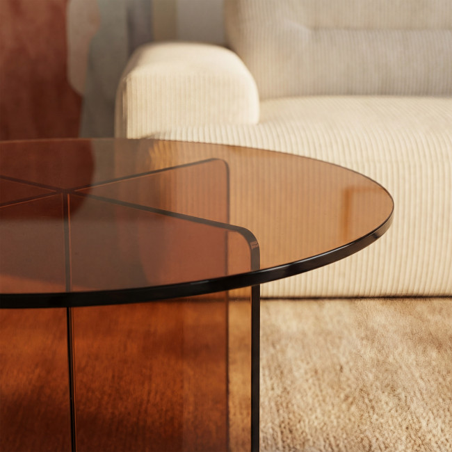 Boston - Table d'appoint ronde en verre ø45cm