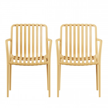 Brano - Lot de 2 fauteuils indoor/outdoor en plastique