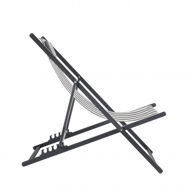 Brisa - Lot de 2 chiliennes à rayures et aluminium