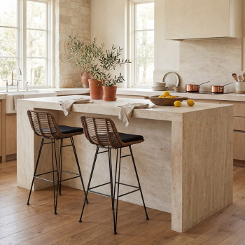 Chaise de bar design en rotin 67cm Capurgana