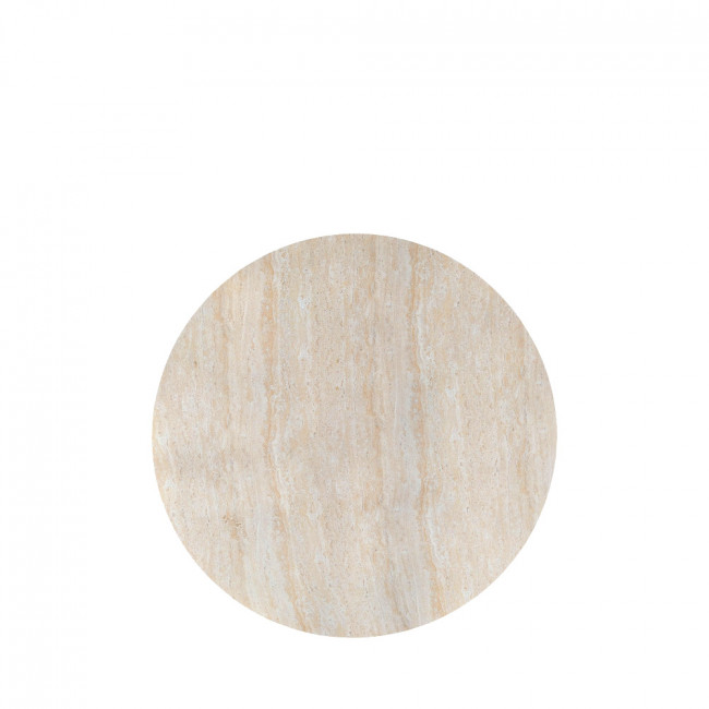 Danli - Table à manger ronde effet travertin ø110cm
