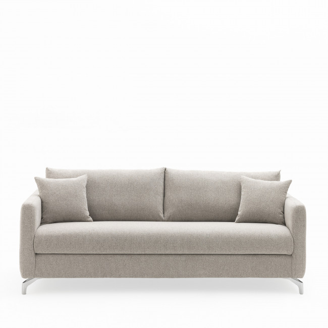 Steffen - Canapé droit 3 places en tissu et pieds chrome