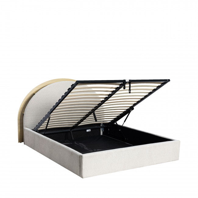 Brie - Lit coffre en tissu avec rangements intégrés 160x200cm