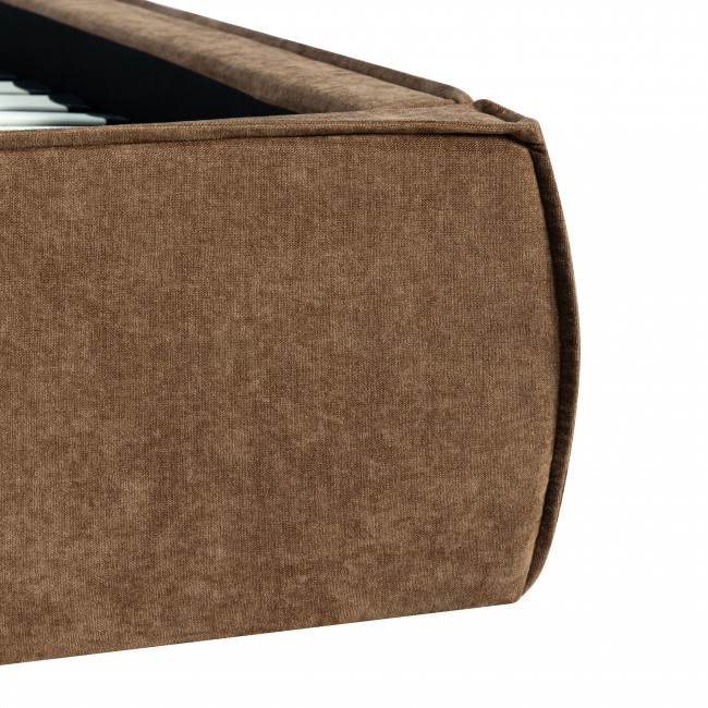 Liberia - Lit coffre en tissu chenille 160x200cm