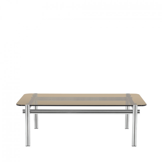 Barlow - Table basse en verre pieds chrome