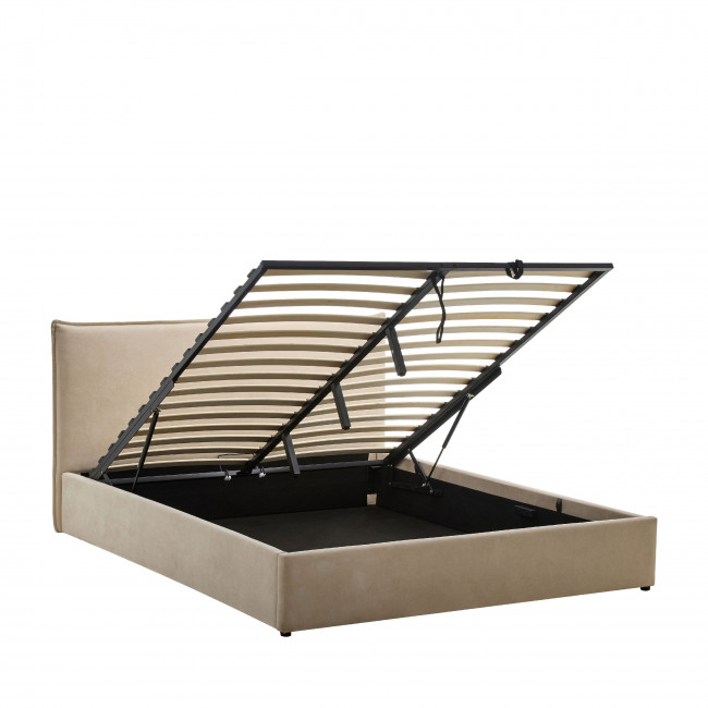 Cama -  Lit coffre en tissu 160x200cm