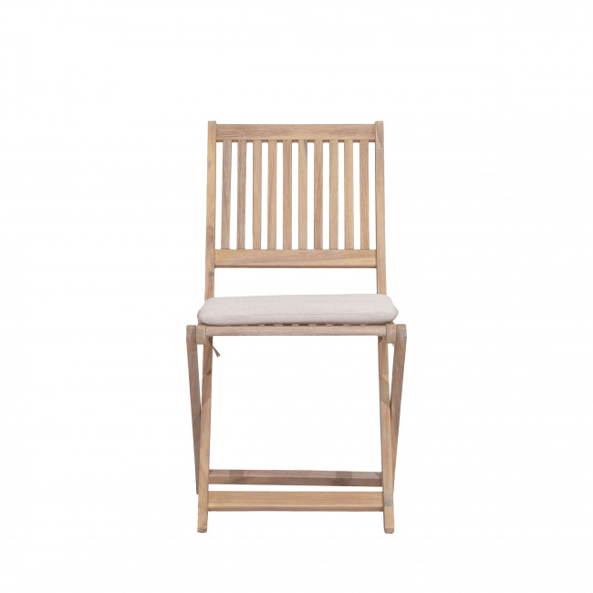 Lina - Lot de 2 chaises pliantes de jardin en bois