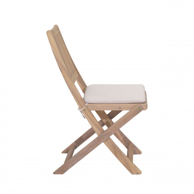 Lina - Lot de 2 chaises pliantes de jardin en bois