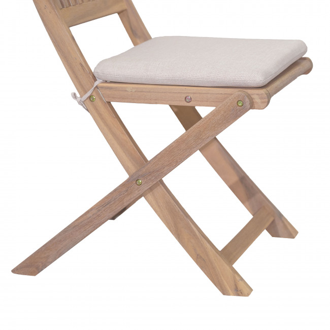 Lina - Lot de 2 chaises pliantes de jardin en bois