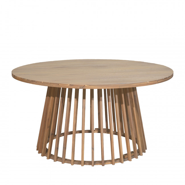 Boro - Table à manger de jardin 6 personnes ronde en bois d'acacia ø 150 cm