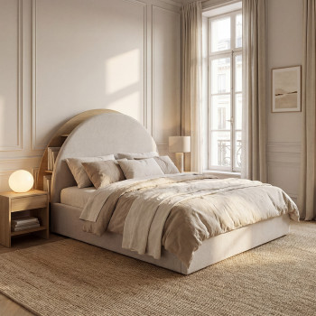 Brie - Lit coffre en tissu avec rangements intégrés 140x190cm