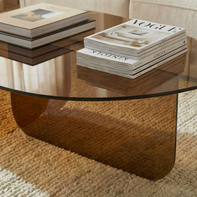 Tila - Table basse organique en verre L100cm
