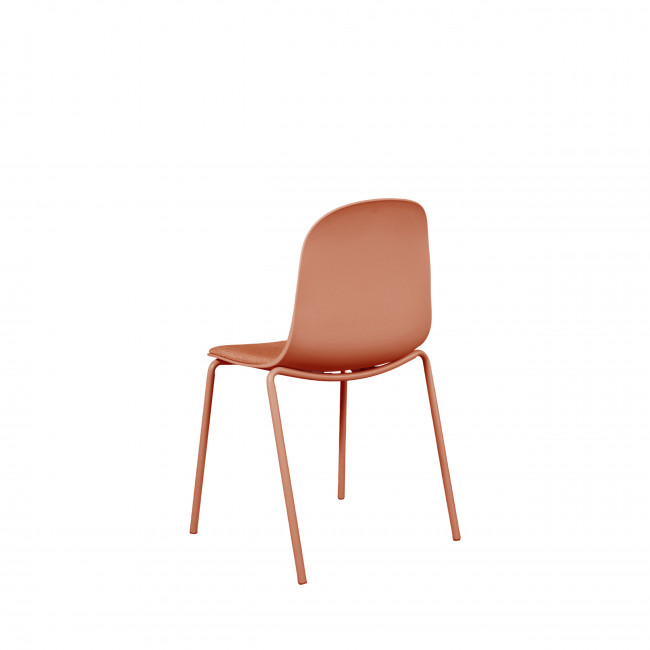 Linda - Lot de 2 chaises en tissu et métal pieds terracotta