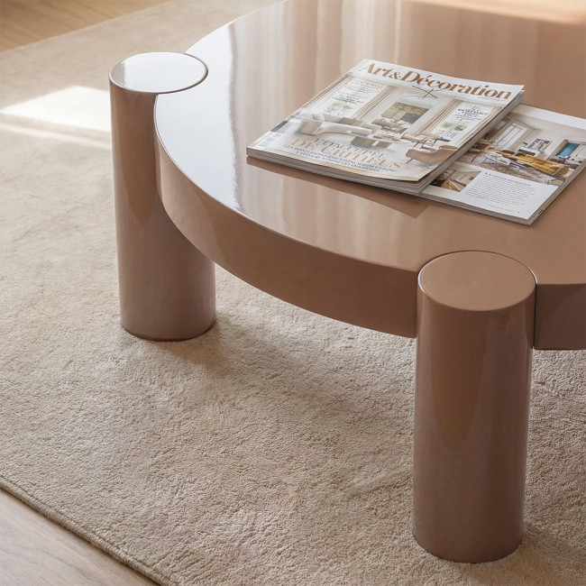 Mopi - Table basse ronde en bois laqué ø85cm
