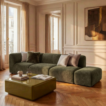 Noor - Angle réversible pour canapé modulable en velours côtelé 