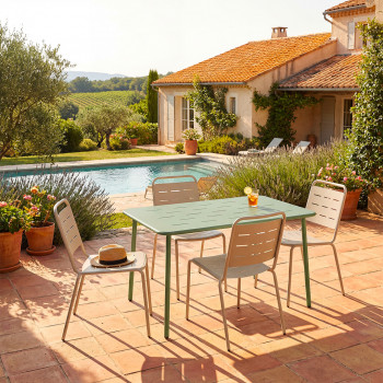Aria - Lot de 4 chaises de jardin en métal