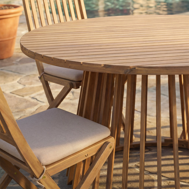 Lina - Lot de 2 chaises pliantes de jardin en bois