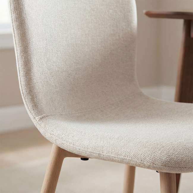 Gaston - Lot de 2 chaises en tissu piètement effet bois