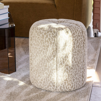 Flower - Pouf en tissu imprimé animal ø38cm
