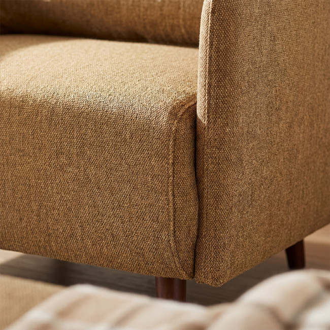 Belushi - Fauteuil convertible en tissu pieds bois foncé