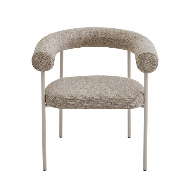 Olympe - Lot de 2 fauteuils de table en tissu pieds beige