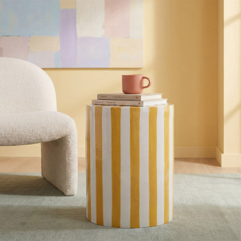 Lupa - Table d'appoint ronde à rayures ø35cm