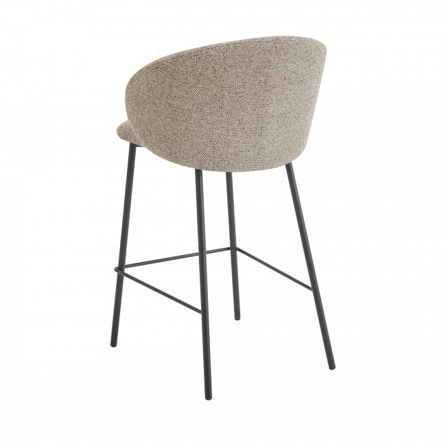 Valom - Lot de 2 tabourets de bar en tissu et métal H66cm