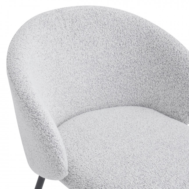Valom - Lot de 2 chaises de bar en tissu bouclette et métal H66cm