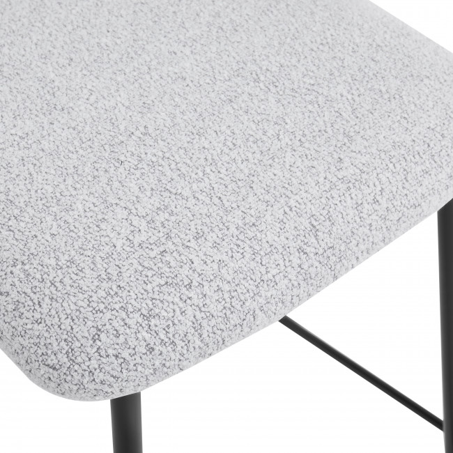 Valom - Lot de 2 chaises de bar en tissu bouclette et métal H66cm
