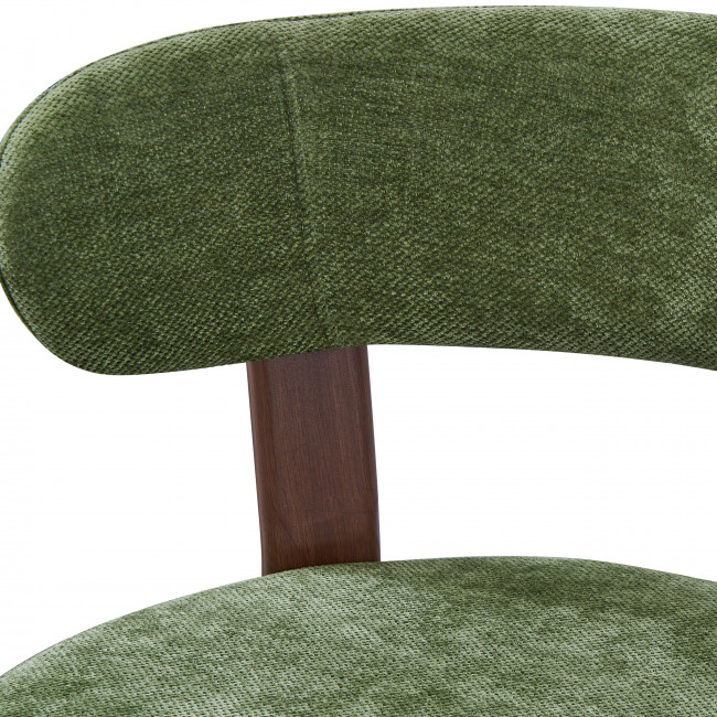 Izzy - Lot de 2 chaises en tissu piètement effet bois foncé