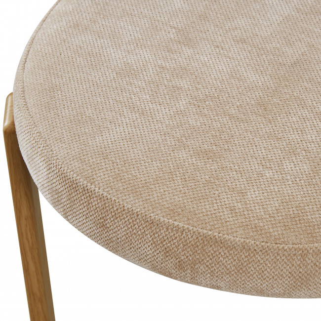 Izzy - Lot de 2 chaises en tissu piètement effet bois clair