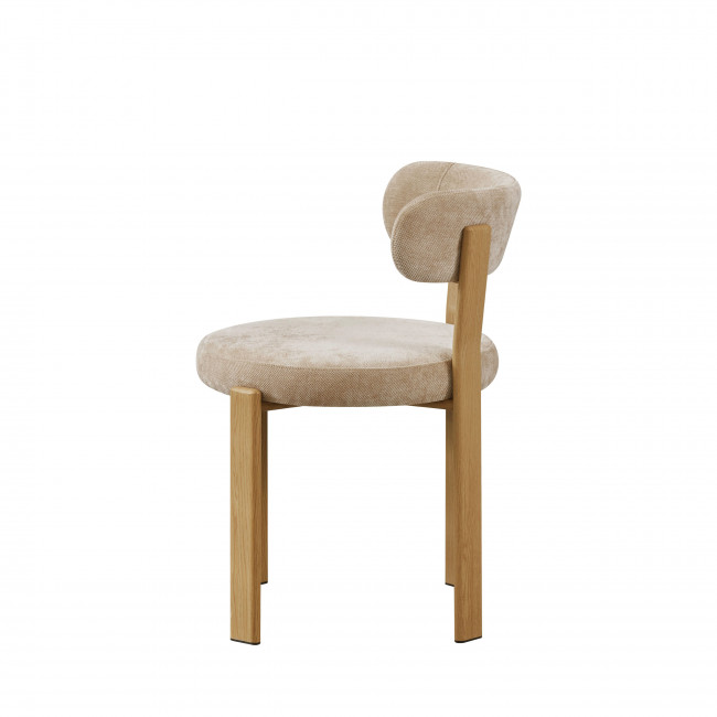 Izzy - Lot de 2 chaises en tissu piètement effet bois clair