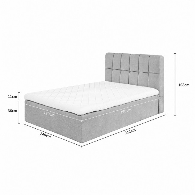 Air Nest - Lit complet boxspring en tissu 140x190cm