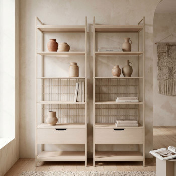 Aqaba - Kit dressing modulable en métal et bois L60xH179,5cm 