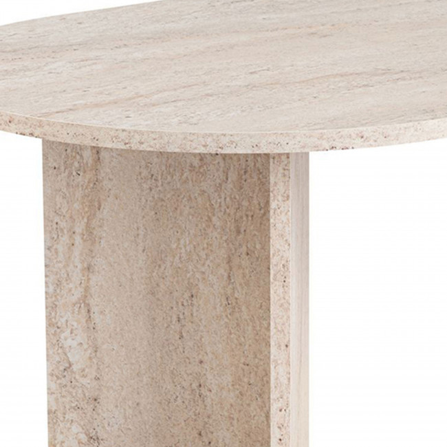 Sam - Table basse ovale effet travertin 119x60cm