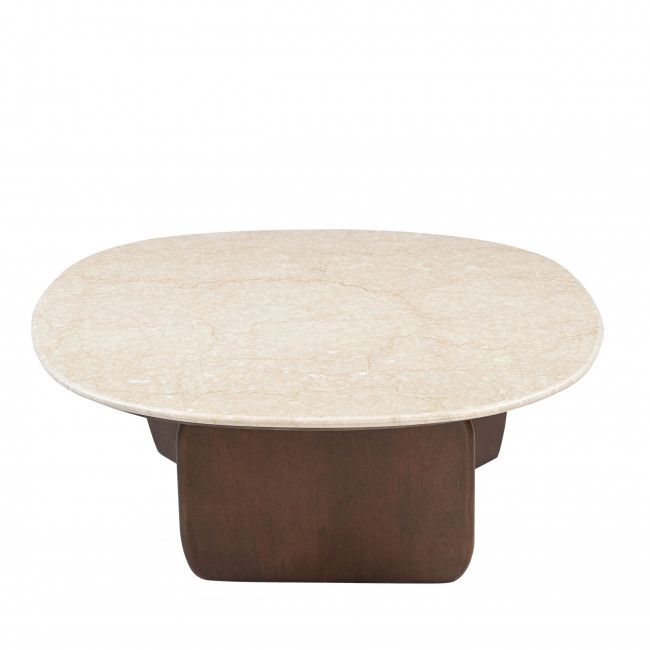 Dalila - Table basse en marbre et bois massif