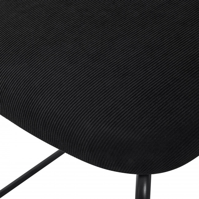 Jess - Lot de 2 chaises de bar bois foncé velours côtelé et métal H65cm
