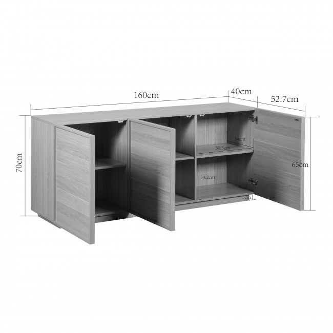 Joy - Buffet 3 portes en bois L160cm