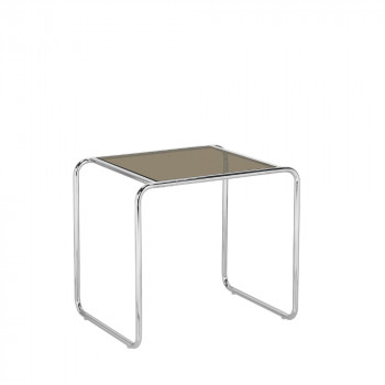Rika - Table d'appoint en verre pieds chrome
