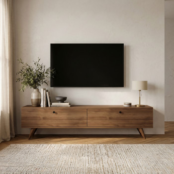 Yara - Meuble TV 2 portes en bois L160cm