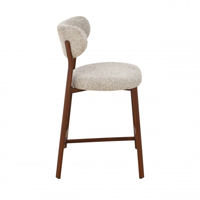 Lunara - Lot de 2 chaises de bar en tissu piètement effet foncé bois H65cm