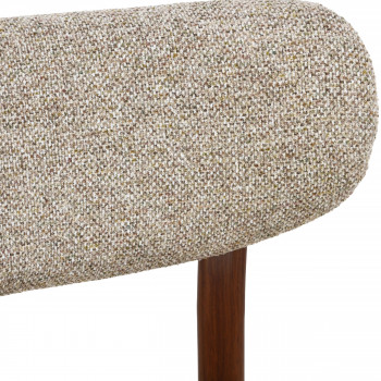 Lunara - Lot de 2 chaises de bar en tissu piètement effet foncé bois H65cm