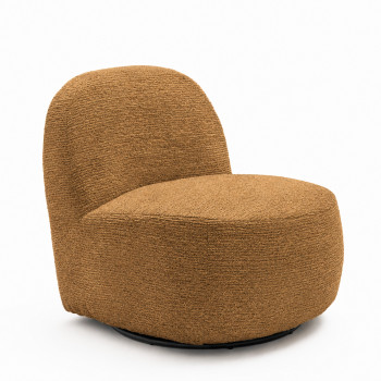 Groovy - Fauteuil pivotant en tissu chenille côtelé