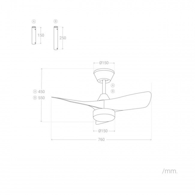 Erol - Ventilateur de plafond silencieux avec éclairage LED intégré