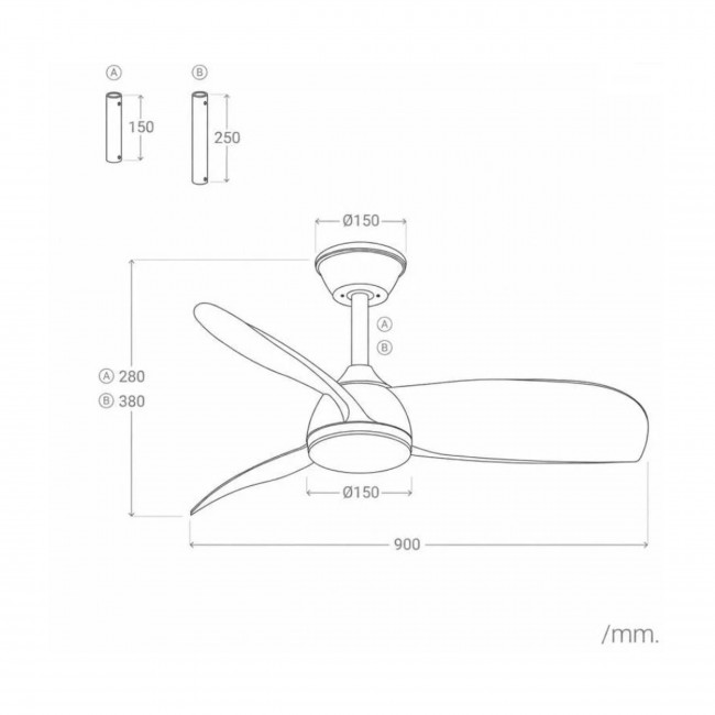 Breez - Ventilateur de plafond silencieux avec éclairage LED intégré