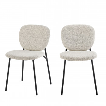 Dalby - Lot de 2 chaises en tissu et métal 