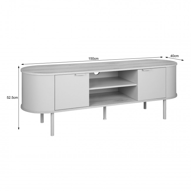 Will - Meuble TV 2 portes en bois et métal L150cm