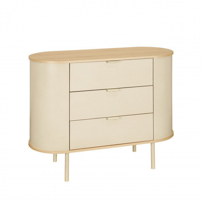 Will - Commode 3 tiroirs en bois et métal