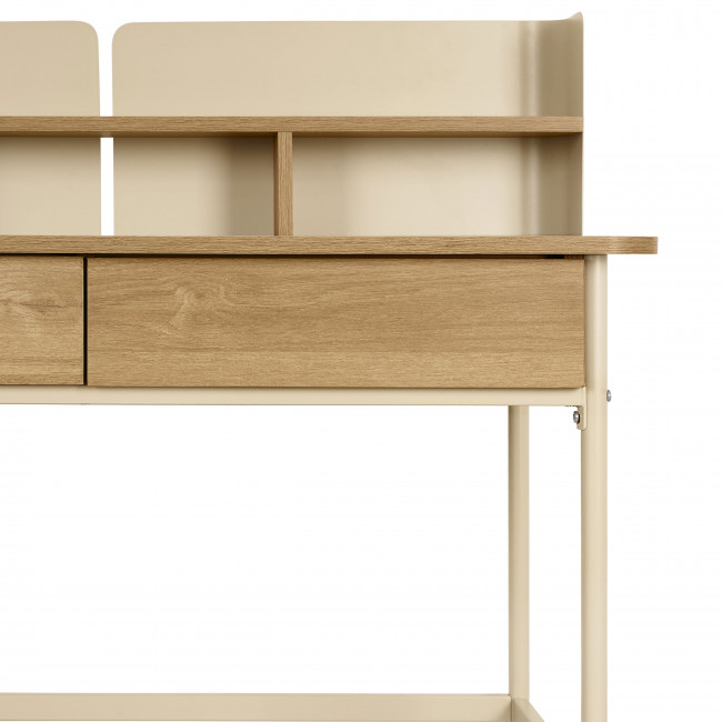 Copa - Bureau 2 tiroirs en bois et métal L100cm